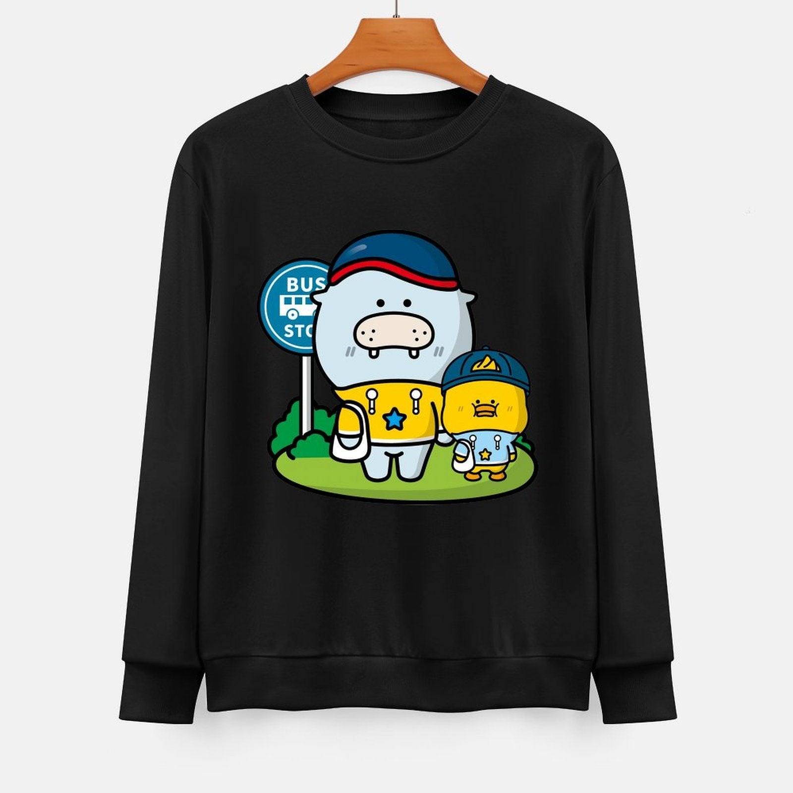Front Patterned Long Sleeve TopMidweight ComfortLine